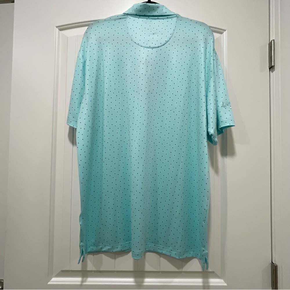 NWT Callaway Men’s XL Short Sleeve Golf Polo Aqua Blue Collar Performance - Picture 6 of 9